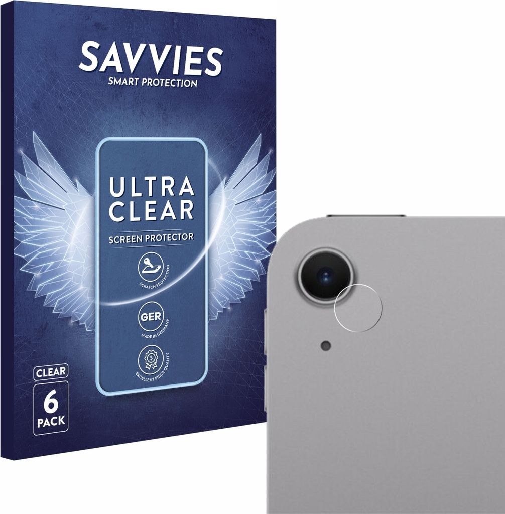 6x Für Apple iPad Air 11" M2 2024 (NUR Kameraschutz) Schutzfolie Savvies Displayschutz Display Schutz Folie Klar Transparent