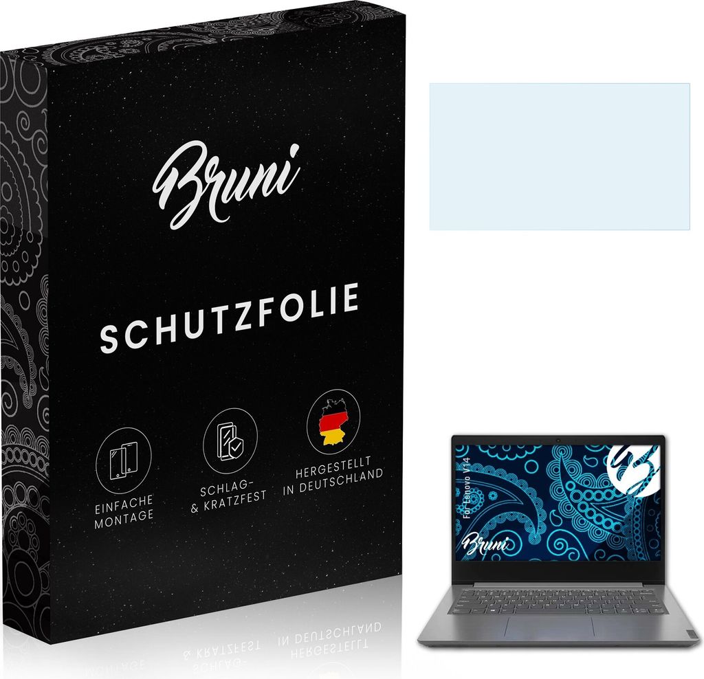 Bruni Basics-Clear 2x Schutzfolie kompatibel mit Lenovo V14 Folie