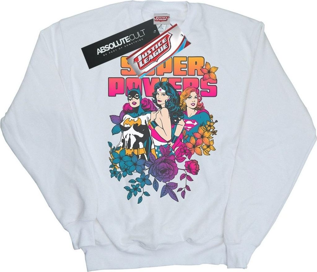 DC Comics - "Super Powers" Sweatshirt für Damen BI21826 (S) (Weiß)