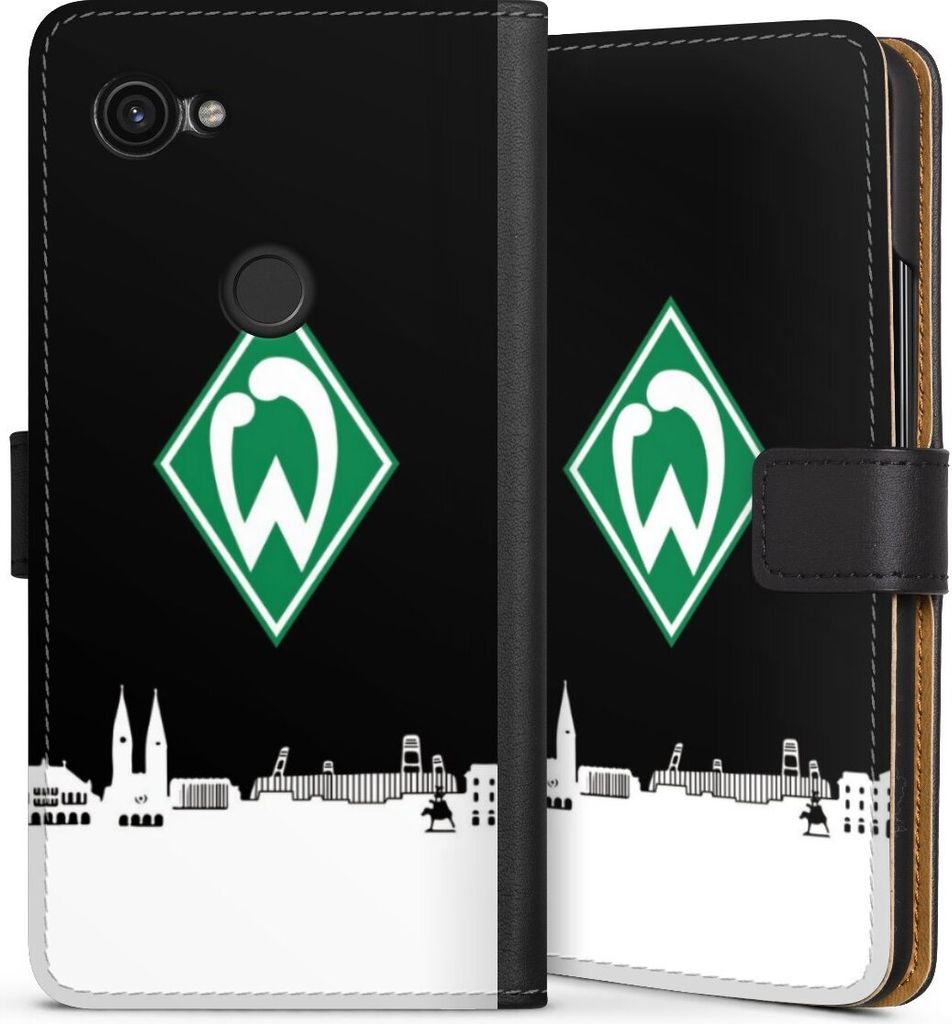 DeinDesign Klapphülle für Google Pixel 3a Handytasche Lederhülle Tasche Offizielles Lizenzprodukt SV Werder Bremen Skyline