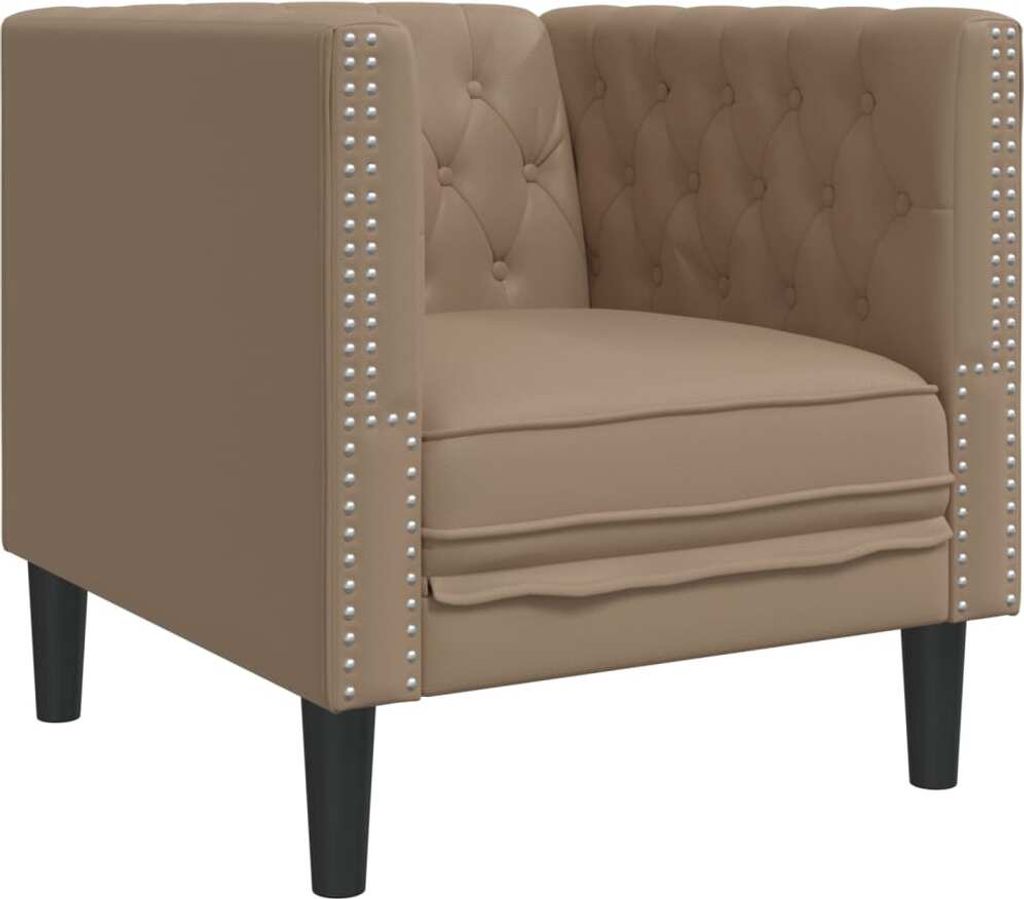 Chesterfield-Sessel Cappuccino Kunstleder