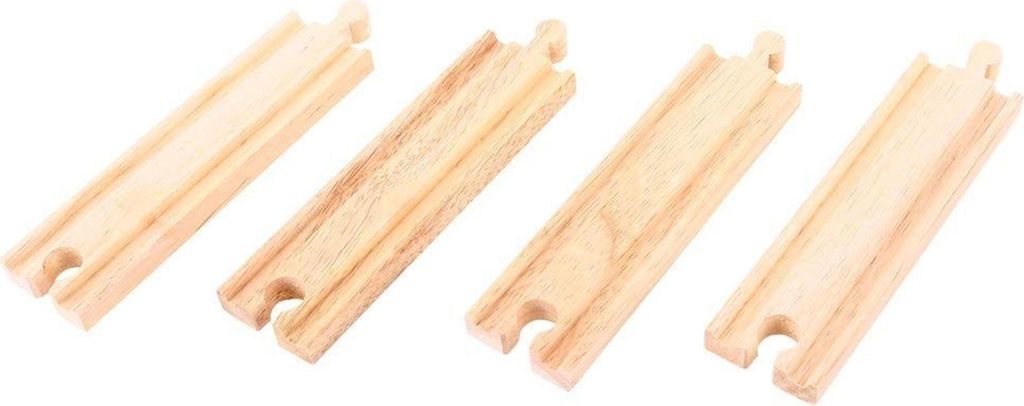 Bigjigs Rail Medium gerade Schienen 16 cm 4 Stück Produktbild 