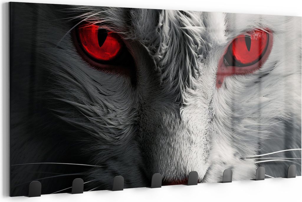 DEQORI Kleiderhaken Glas 60x30 cm 'Mystischer Blick' Wand Garderobe beschreibbar Paneel