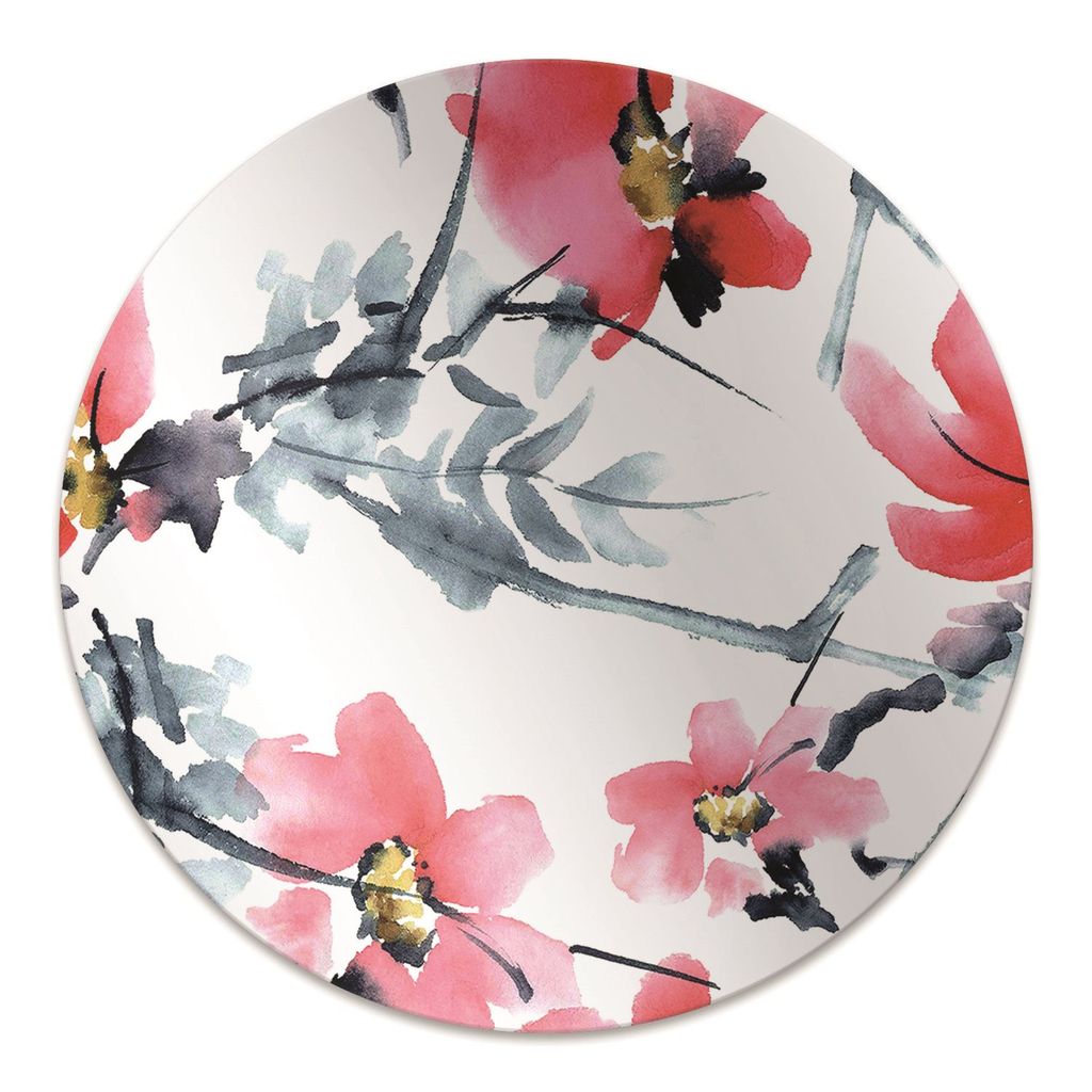 Rundmatte - Stuhlunterlage Bürostuhlunterlage - Rund Ø 100 cm - Bodenmatte - Fußmatte - Blumenmuster