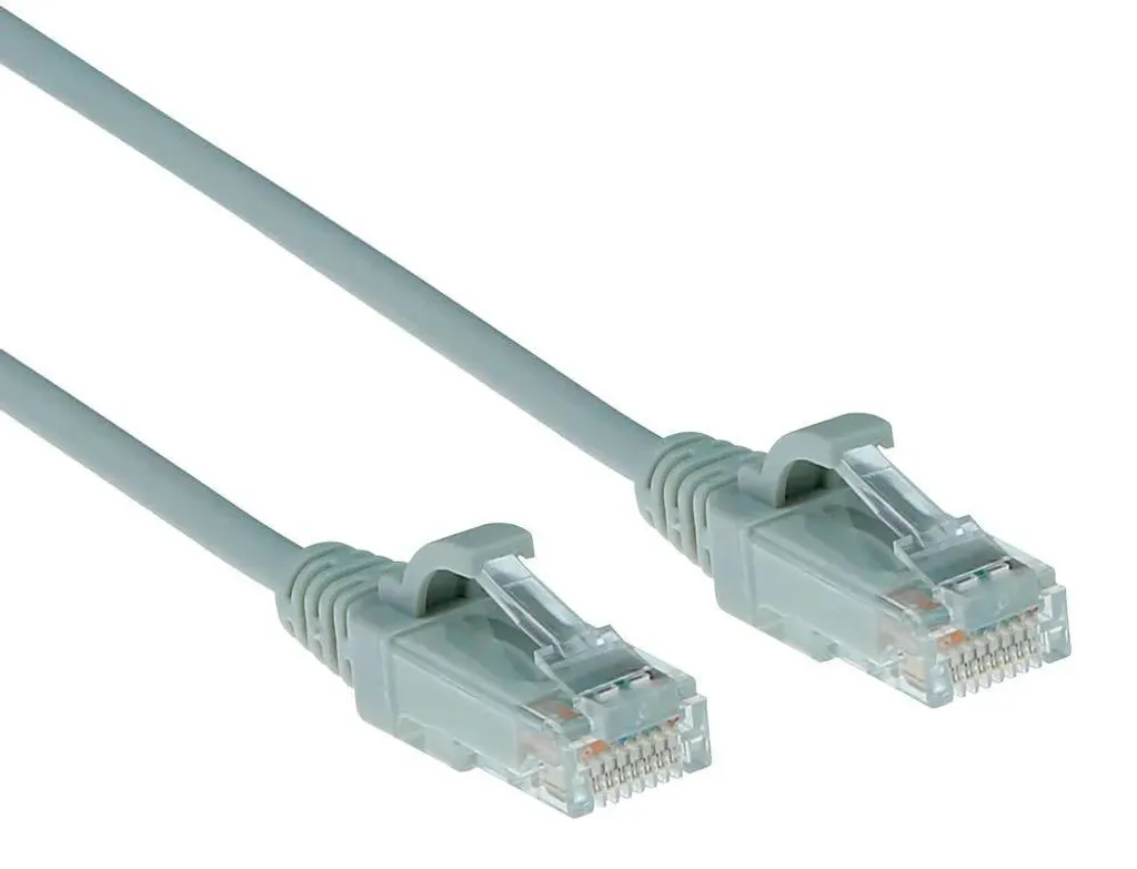 Câble RJ45 Cat6 Gris 3m ACT Slim - LSZH Datacenter U/UTP - Câble Réseau