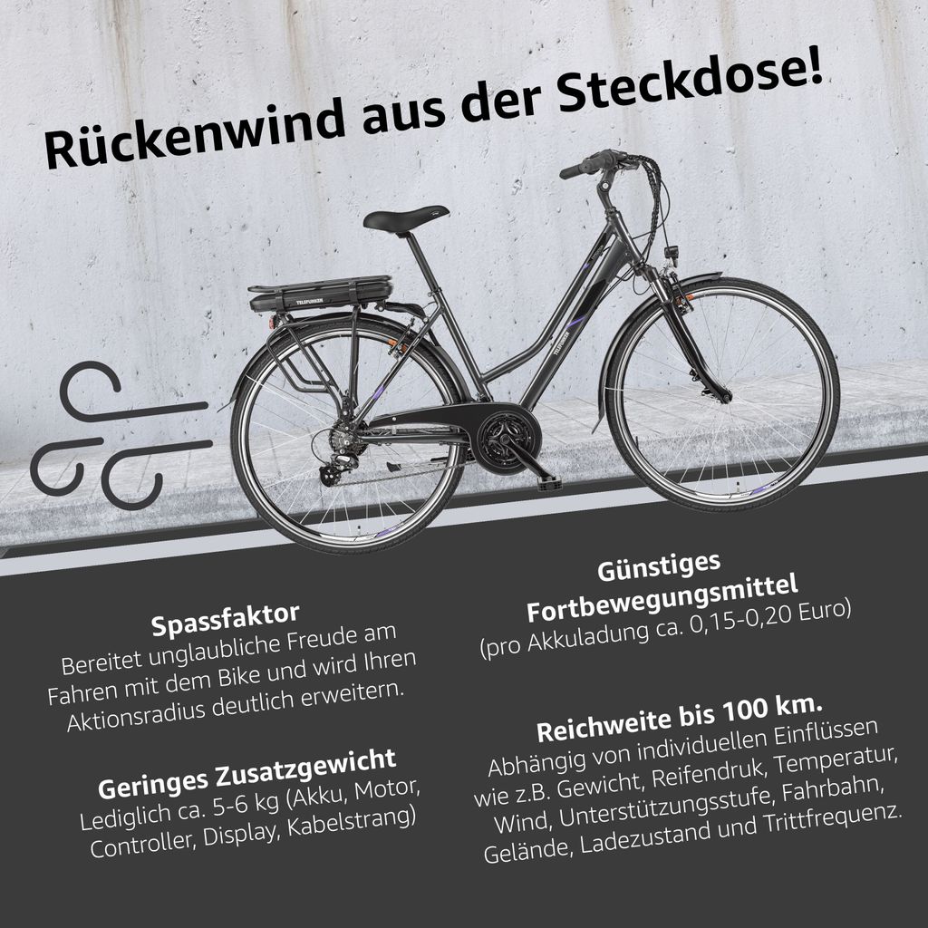 Telefunken E-Bike XT480 mit 21-Gang Shimano Kettenschaltung Produktbild 7