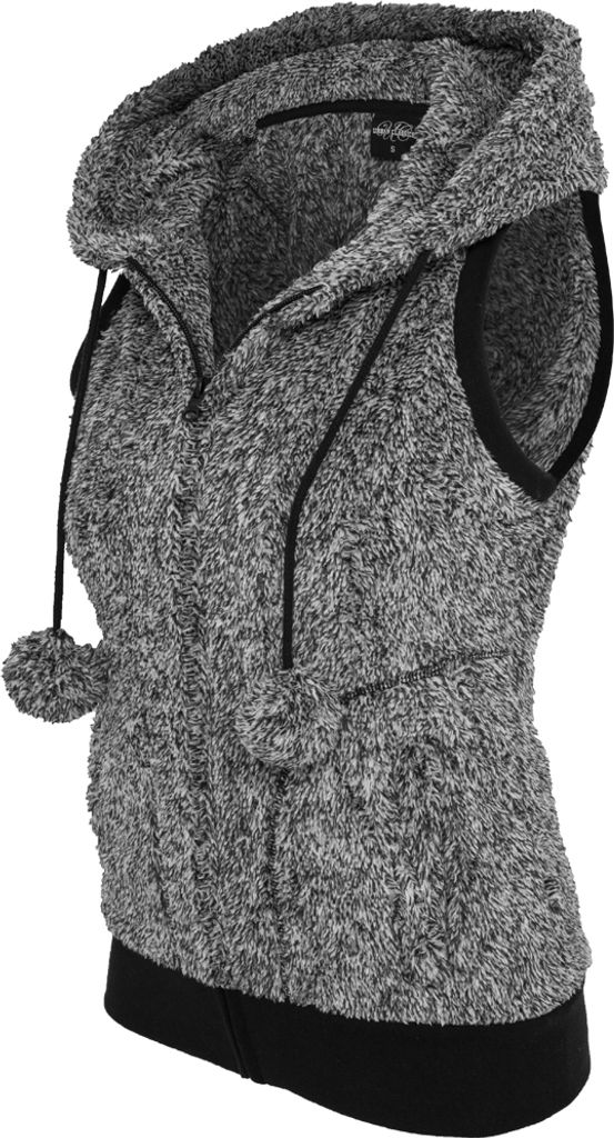 Urban Classics Ladies Melange Teddy Vest, Größe: Xs