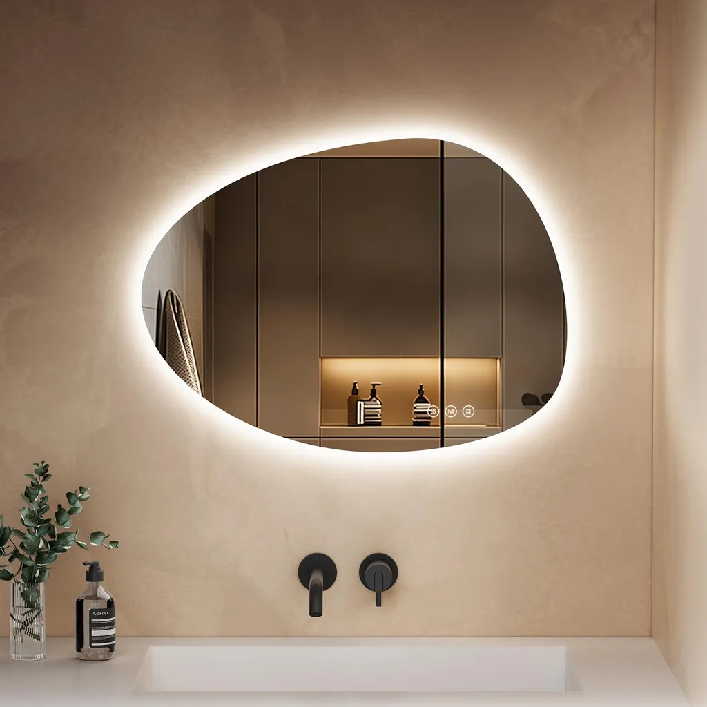 Specchio Bagno LED 100x60 Cm Con Luce Dimmerabile, 3 Colori, Antiappannamento E Sensore Touch