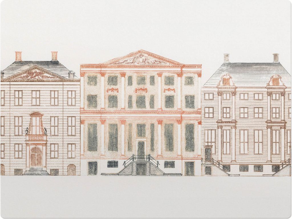 Zeichnung von Stadthäusern – Bodenschutzmatte – Stuhlunterlage 120x90 cm – Rutschfest – Hartbodenmatte
