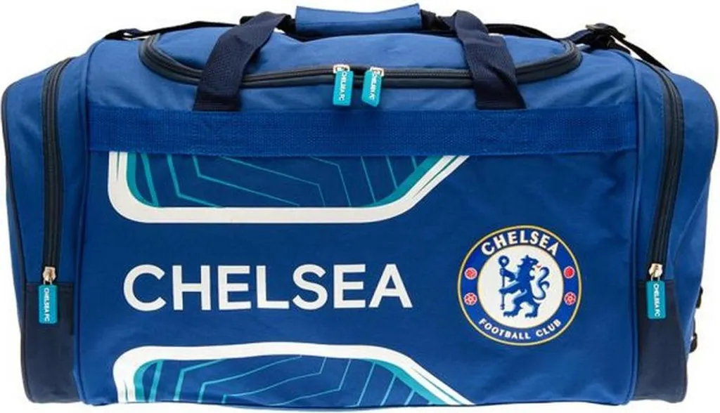 Grand sac Chelsea FC bleu résistant avec bandoulière et logo brodé