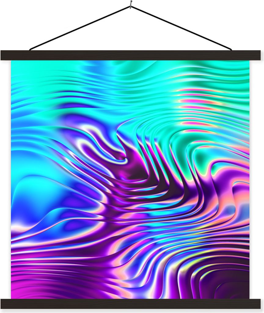 MuchoWow Textilposter Kunst - Golf - Psychedelisch 40x40 cm mit schwarzem Rahmen - Fotos
