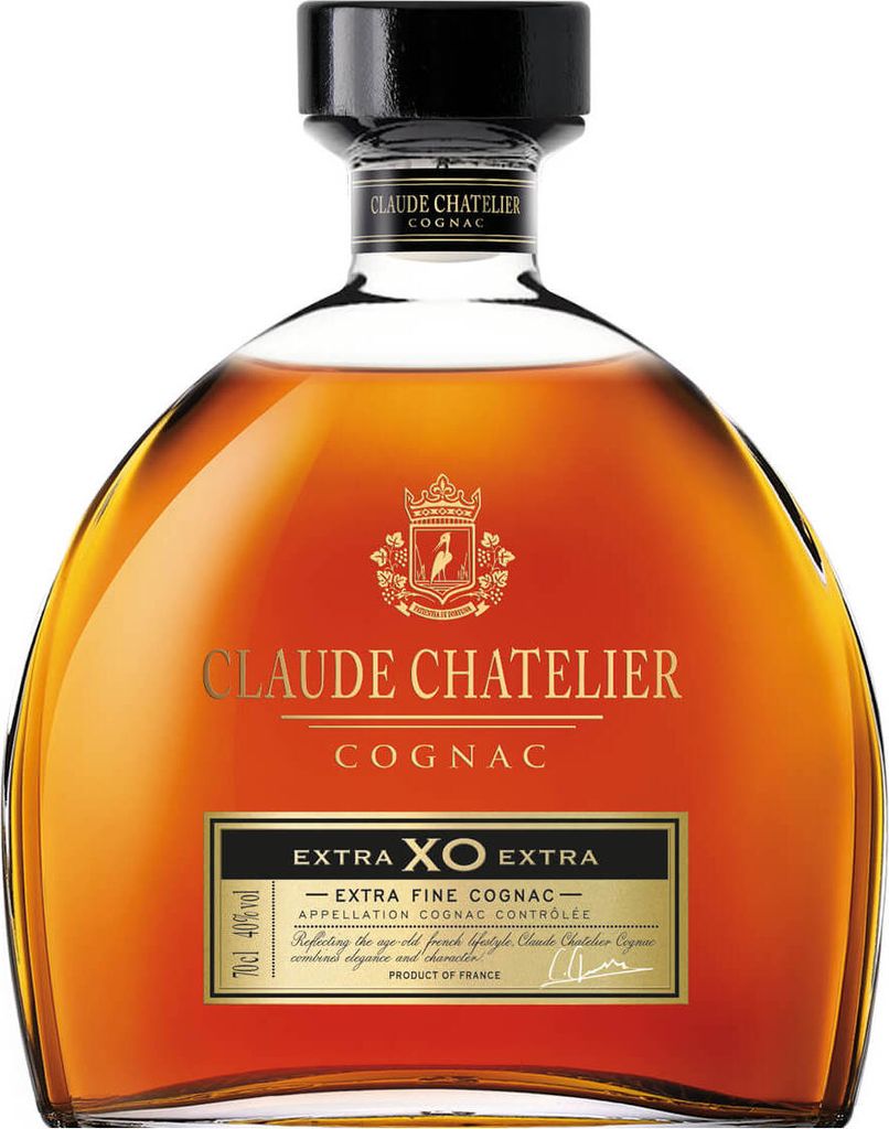 A bottle of Claude Chatelier Cognac.