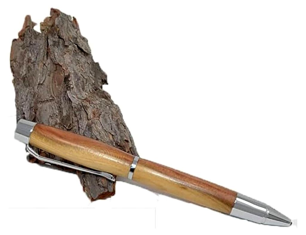 Holz Drehkugelschreiber Kugelschreiber aus Holz Zwetschke Handarbeit Pen Geschenk Geschenkidee Unikat handmade wechselbare Mine Zwetschge wiederbef...