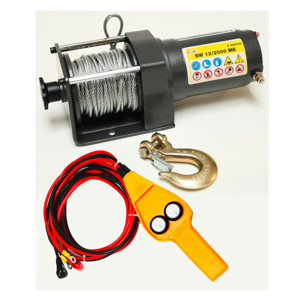 Treuil électrique EW 2000 H avec télécommande et câble acier robuste - 2