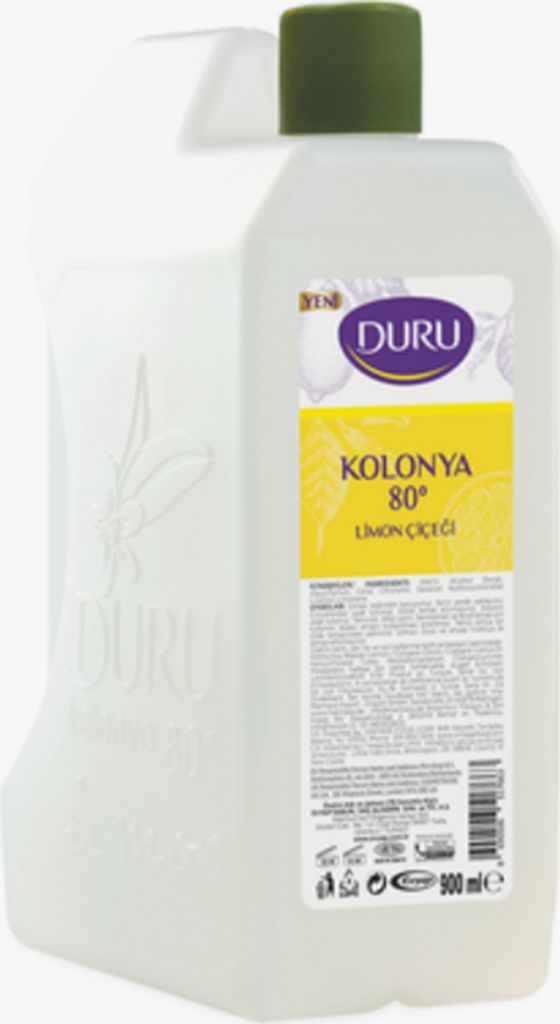 Duru Traditionelles Türkisches Eau de Cologne 900ml mit Zitronenduft, 80% Alkohol, Desinfizierend
