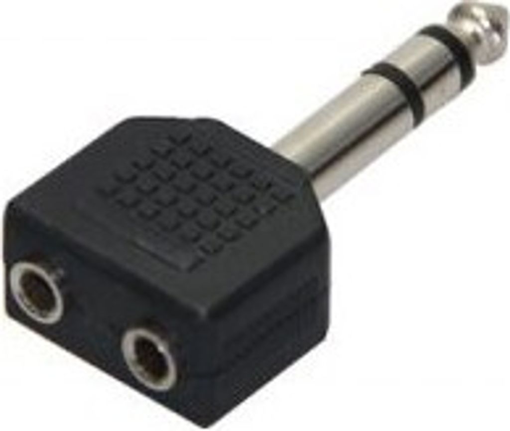 Kopfhörer-Adapter, AUX-Klinke 6,35mm zu 2x 3,5mm 1x Produktbild 