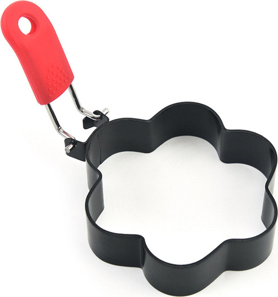 Herzförmige Eierringform aus Edelstahl, antihaftbeschichtet, Blumenstern, Pfannkuchen-Omelettformen zum Braten von Eiern, Kochen von Frühstückss...