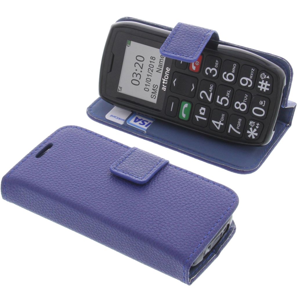 foto-kontor Tasche kompatibel mit Artfone C1+ / C1 Plus Book Style blau Schutz Hülle Buch