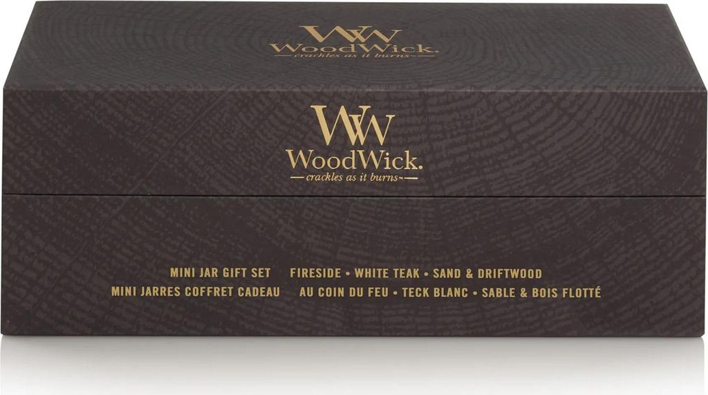 WoodWick Mini Jar Woody Giftset, Valec, Hnedá, Biela, Obrázok produktu 