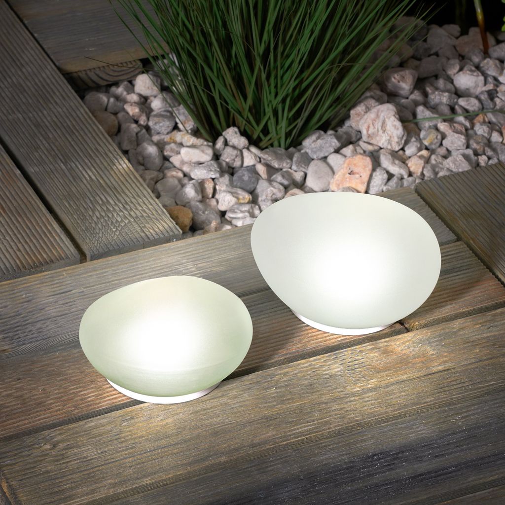esotec Solar Glas-Leuchtsteine im 2er-Set wetterfest Produktbild