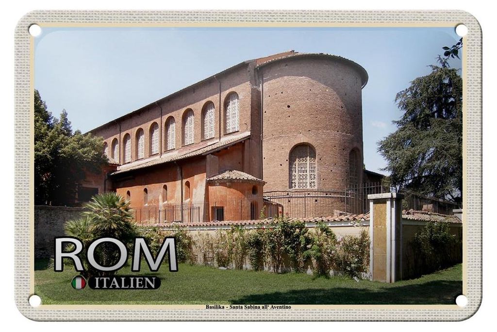 Blechschild Reise Rom Santa Sabina All ́Aventino 18x12cm Dekoration