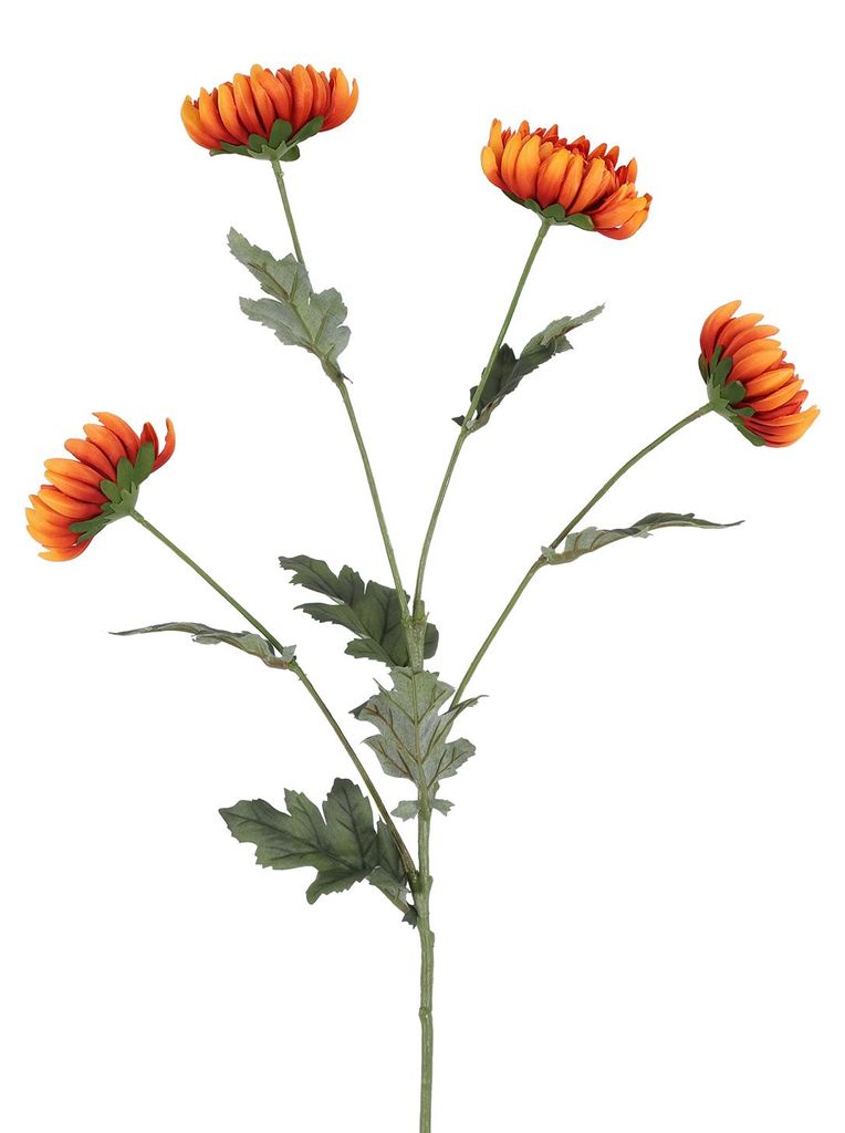 Countryfield Kunstbloem Chrysanthemum x4 oranje 84cm