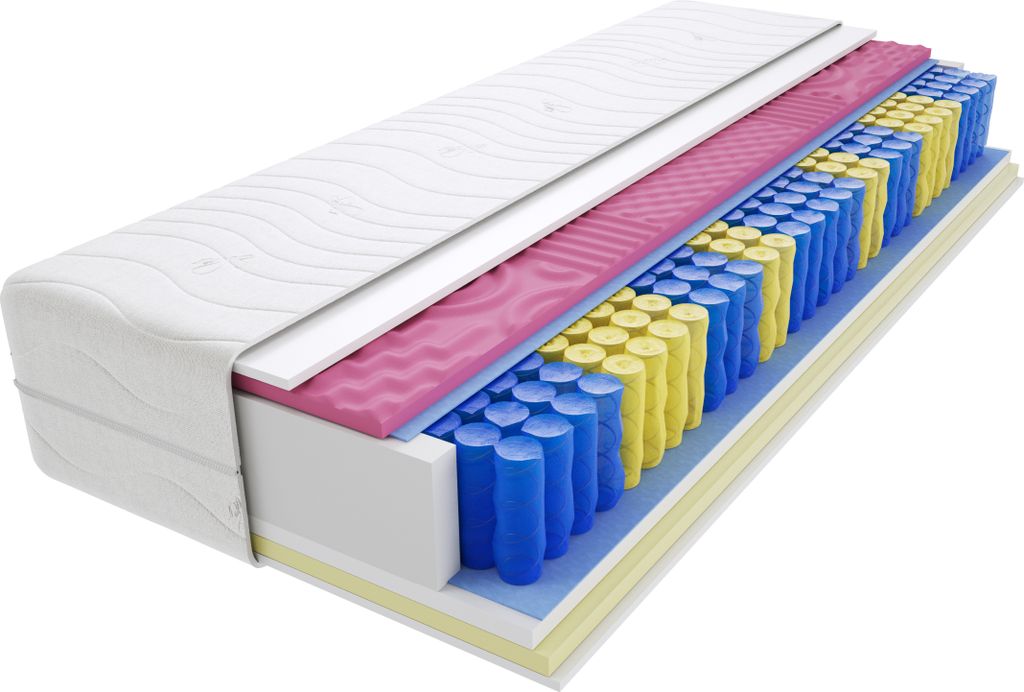 Matratze 100x190 cm Doppelmatratze, H3 Mittelfest Federkernmatratze, Taschenfederkernmatratze 20 cm Hoch Visco Memory Profilierter Moletschaum Hypo...