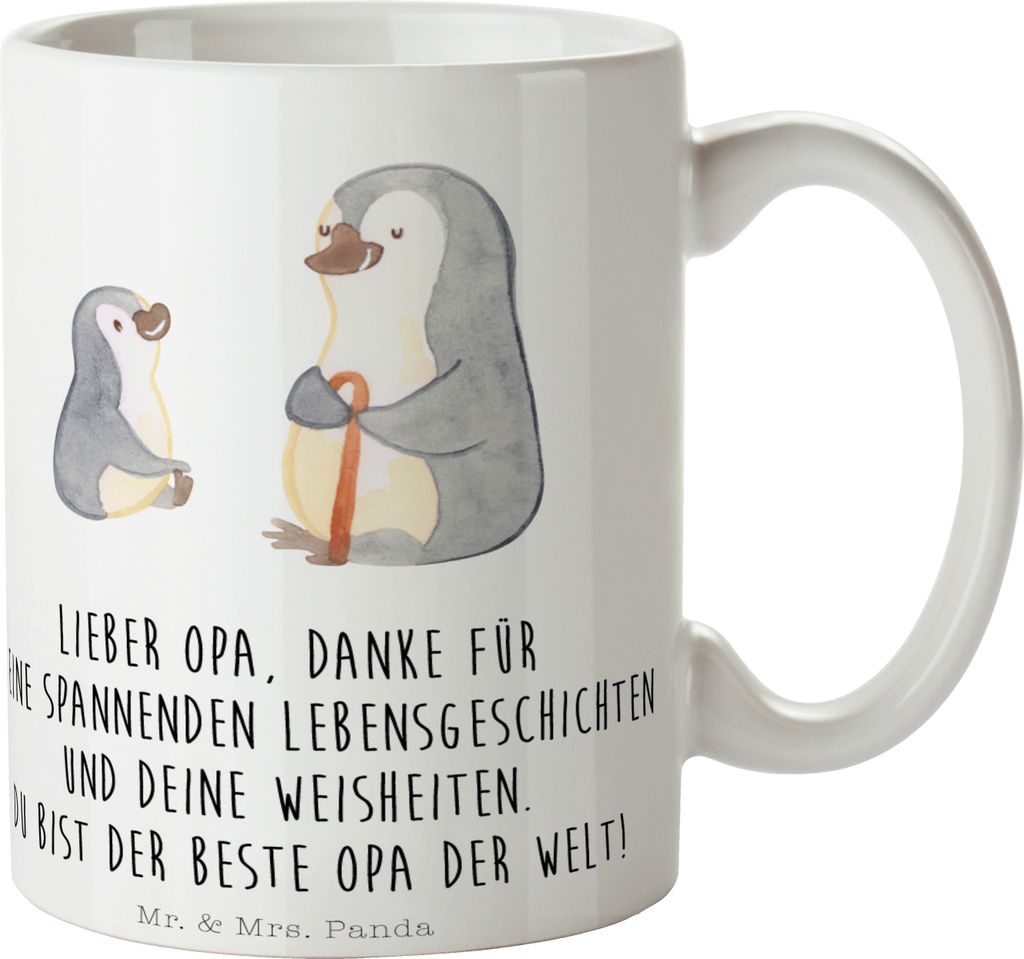 Mr. & Mrs. Panda Kaffeebecher Pinguin Opa Enkel - Weiß - Produktbild 