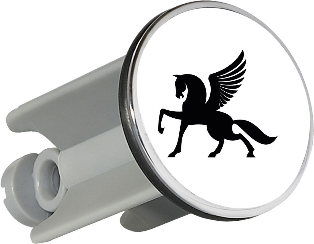 Huuraa Waschbeckenstöpsel Pegasus Silhouette 4cm höhenverstellbar Abflussstopfen Geschenkidee