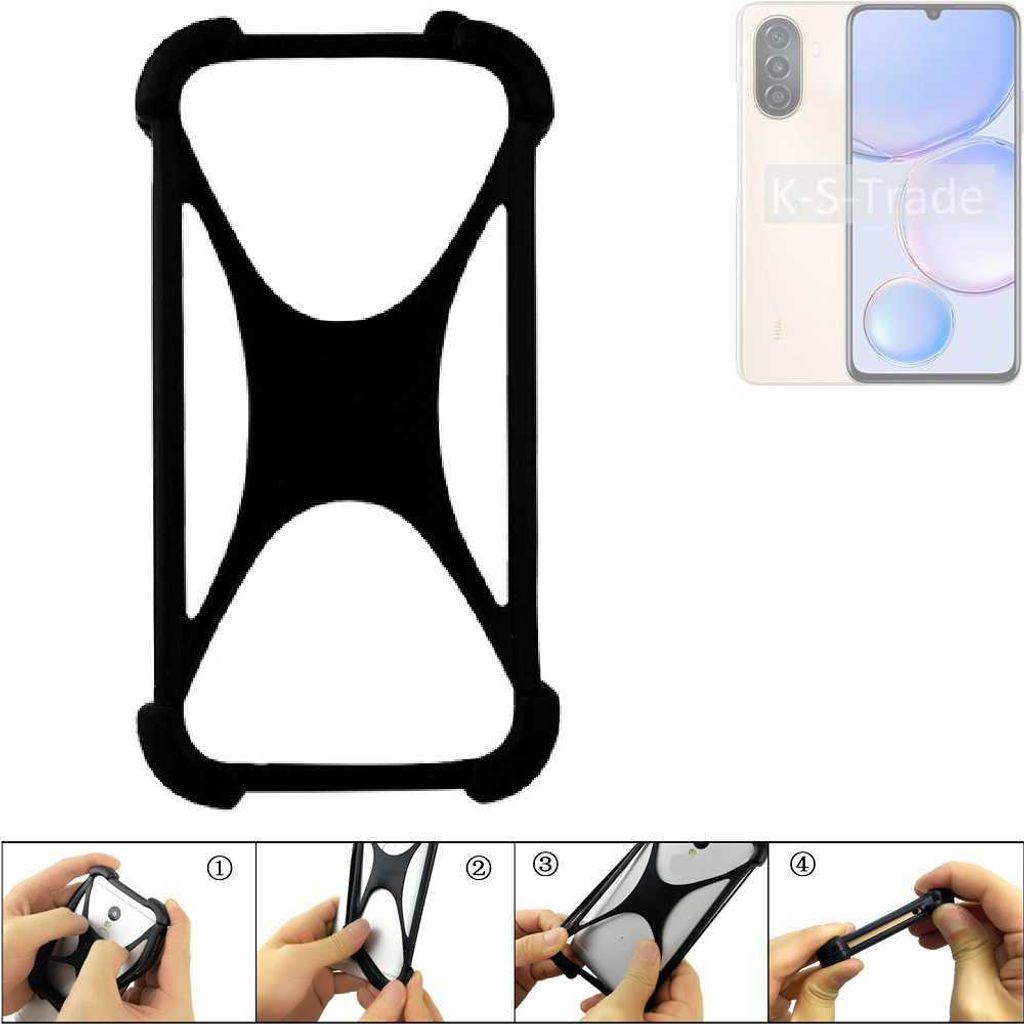 K-S-Trade Handy-Hülle Schutz-Hülle kompatibel mit Huawei nova Y71 Silikon Bumper TPU Softcase Smartphone Stoßschutz, schwarz