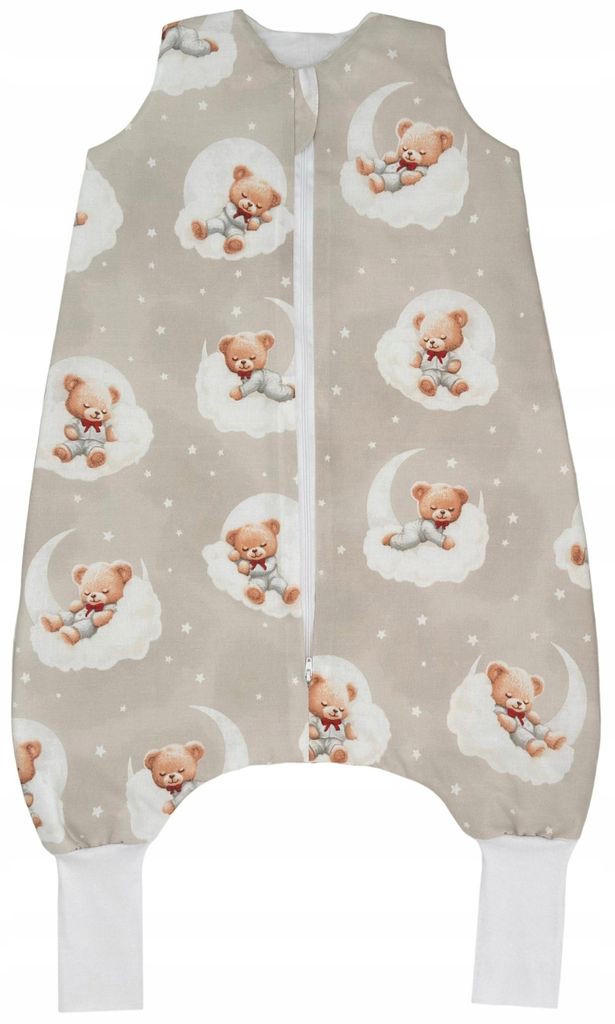 Gefütterter Babyschlafsack mit Füßen und Socken 1.0 TOG 100% Baumwolle L 110-122