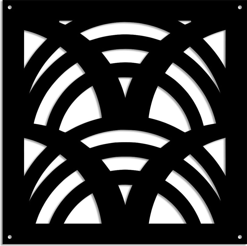MAORI – Perforiertes PVC–Panel – Sonnenschutz 73x73 cm schwarz