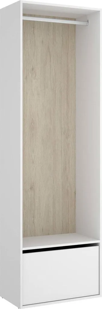 Armoire grande Islamabad 60x205h cm blanc avec porte-manteaux intégré