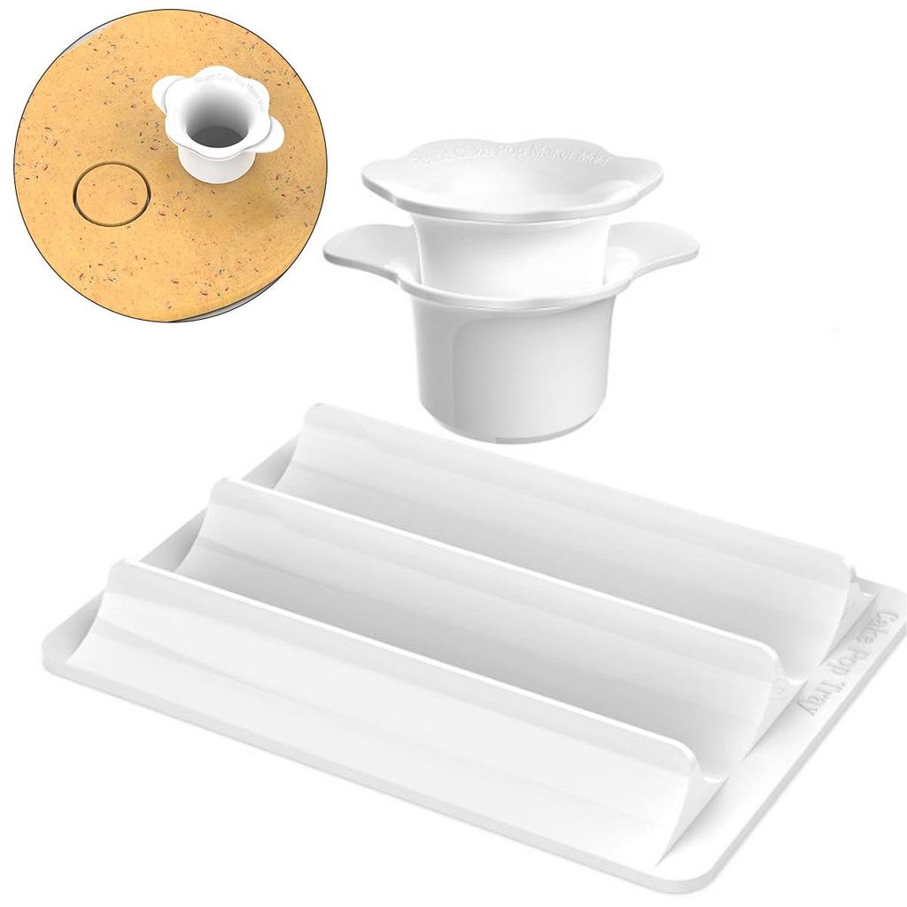 Cake Pop Form Set – runde Ausstecher mit Drücker & Tray, 22 Stück Kapazität, 1,75 Zoll Durchmesser, für Zuhause & Party