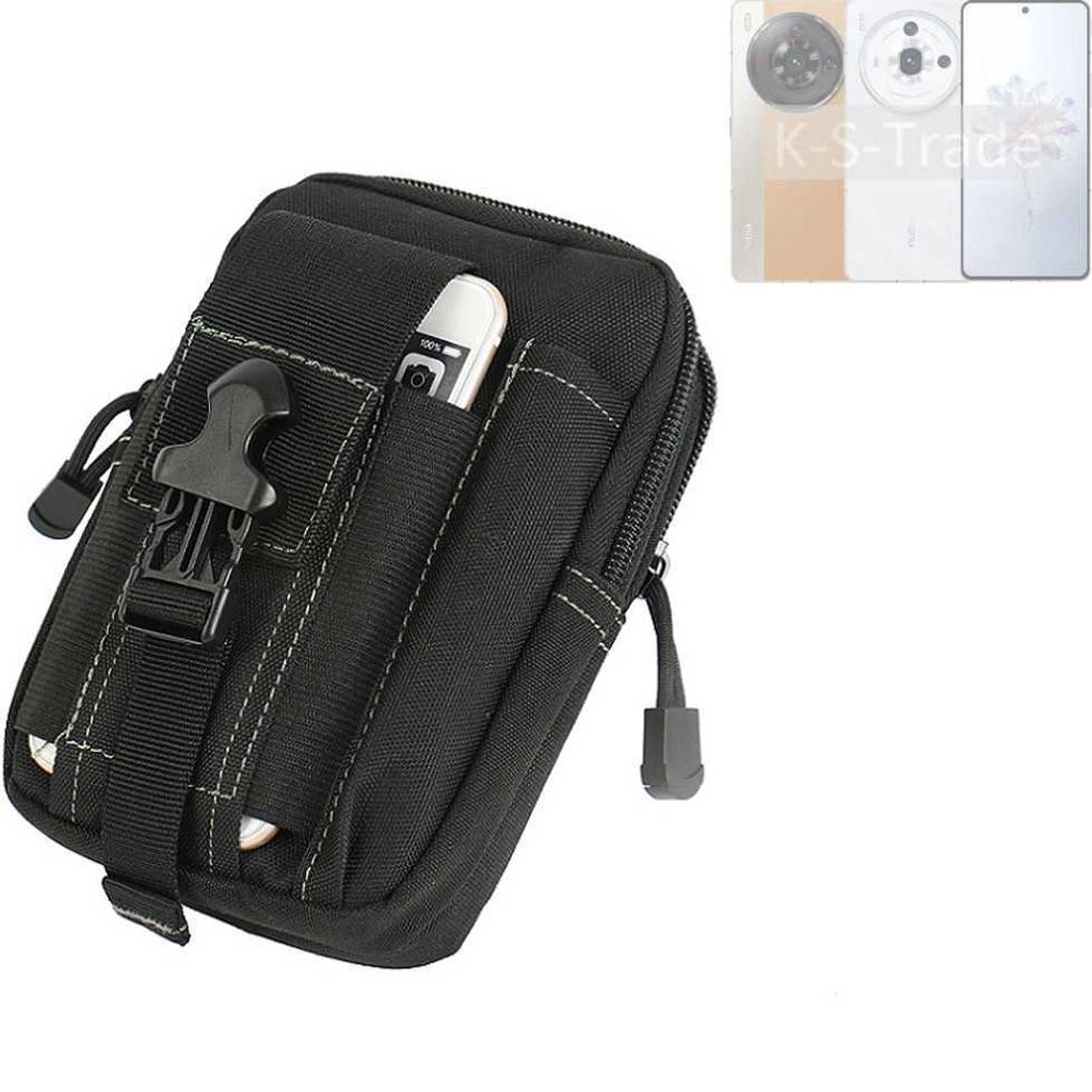 K-S-Trade Gürtel Tasche kompatibel mit Nubia Z50S PRO Gürteltasche Holster Schutz Hülle Handy Hülle Smartphone outdoor Handy-Hülle schwarz