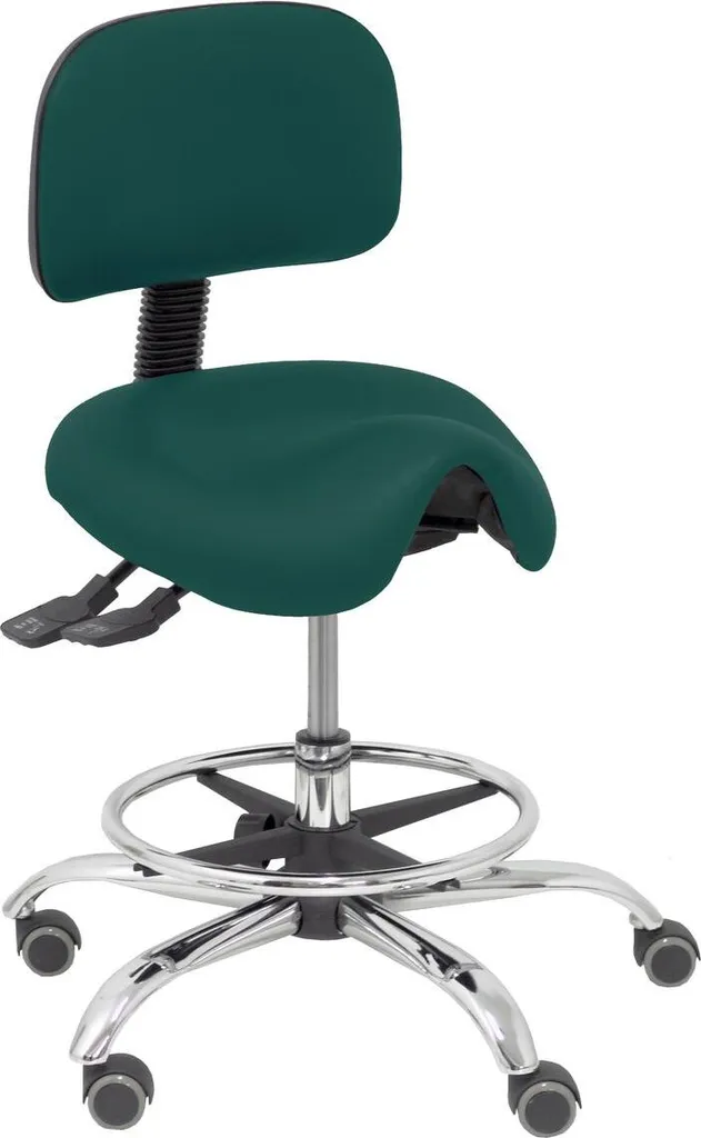 Tabouret de Bar en Similicuir Vert Bouteille Zarza pour îlot Central