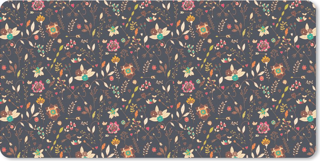MuchoWow Mauspad Mousepad Muster - Sommer - Blumen 60x30 cm - Mousepads - Maus Mat - Pad - Mausunterlage - Nachhaltig