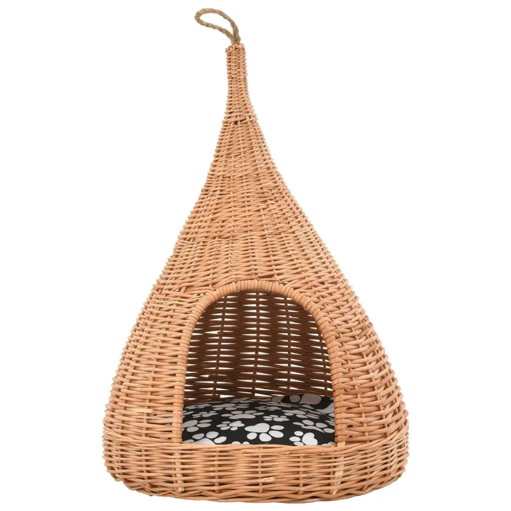 Casetta per gatti con cuscino 40x60 cm Tipi di salice naturale - 2