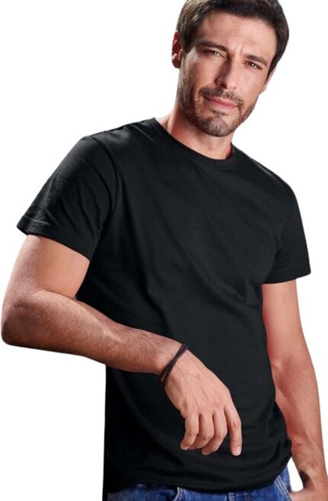 Herren-Baumwoll-T-Shirt, einfarbig, 100% Baumwolle, 160 g/m2, Farbe schwarz, Größe M