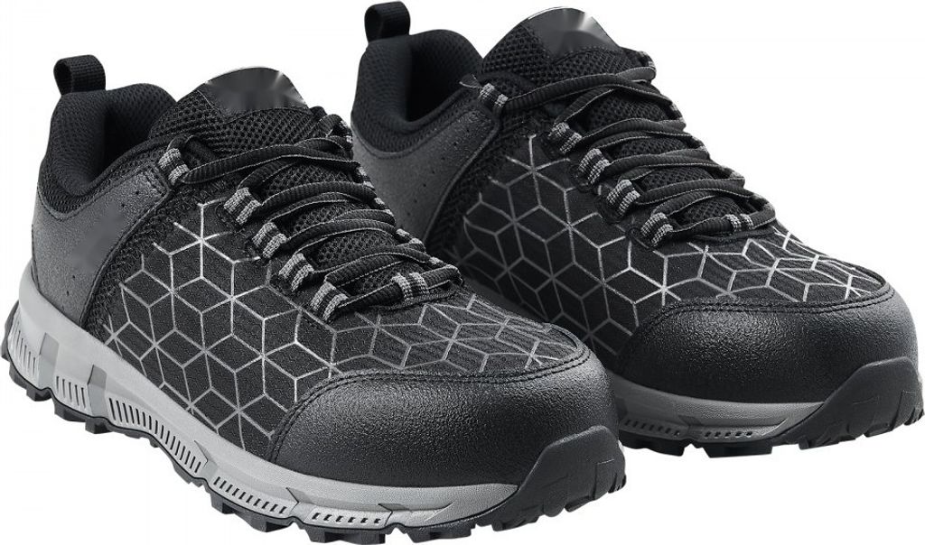 Stahlkappen-Schuhe für Herren, US-Größe 9.5, Sportliche Arbeitsschuhe Sneakers, Breite Passform, Langlebig, Schwarz