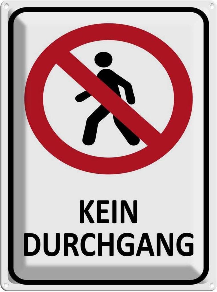 vianmo Blechschild 40x30 cm Kein Durchgang Warnschild Hinweisschild Sicherheit Vorsicht