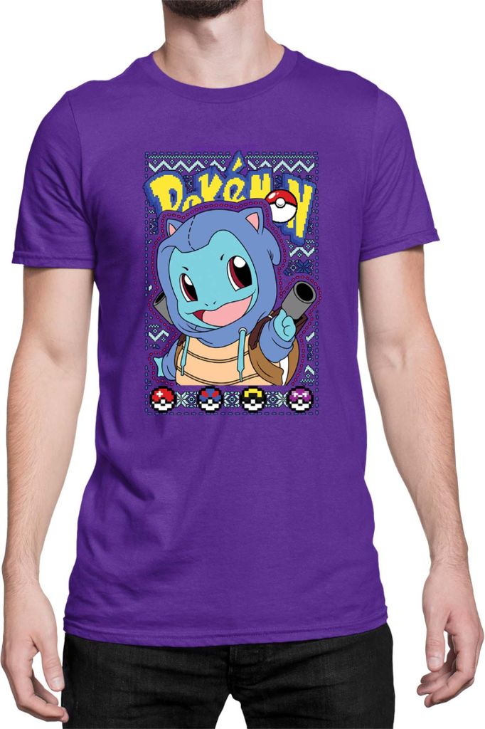 Herren T-Shirt Japan Manga Anime Comics Pokemon 046, Man L / Lila