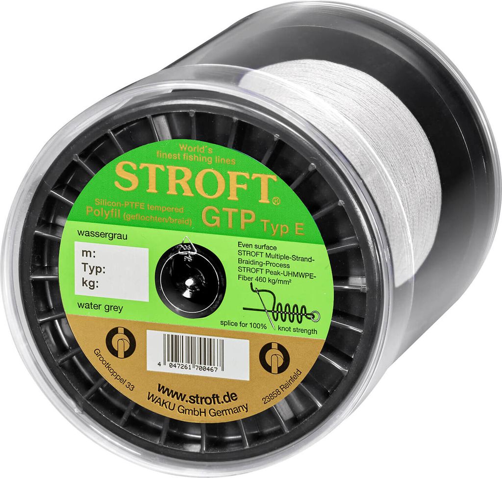 Stroft Schnur GTP Typ E geflochten wassergrau 2000m Typ E06 4,25kg