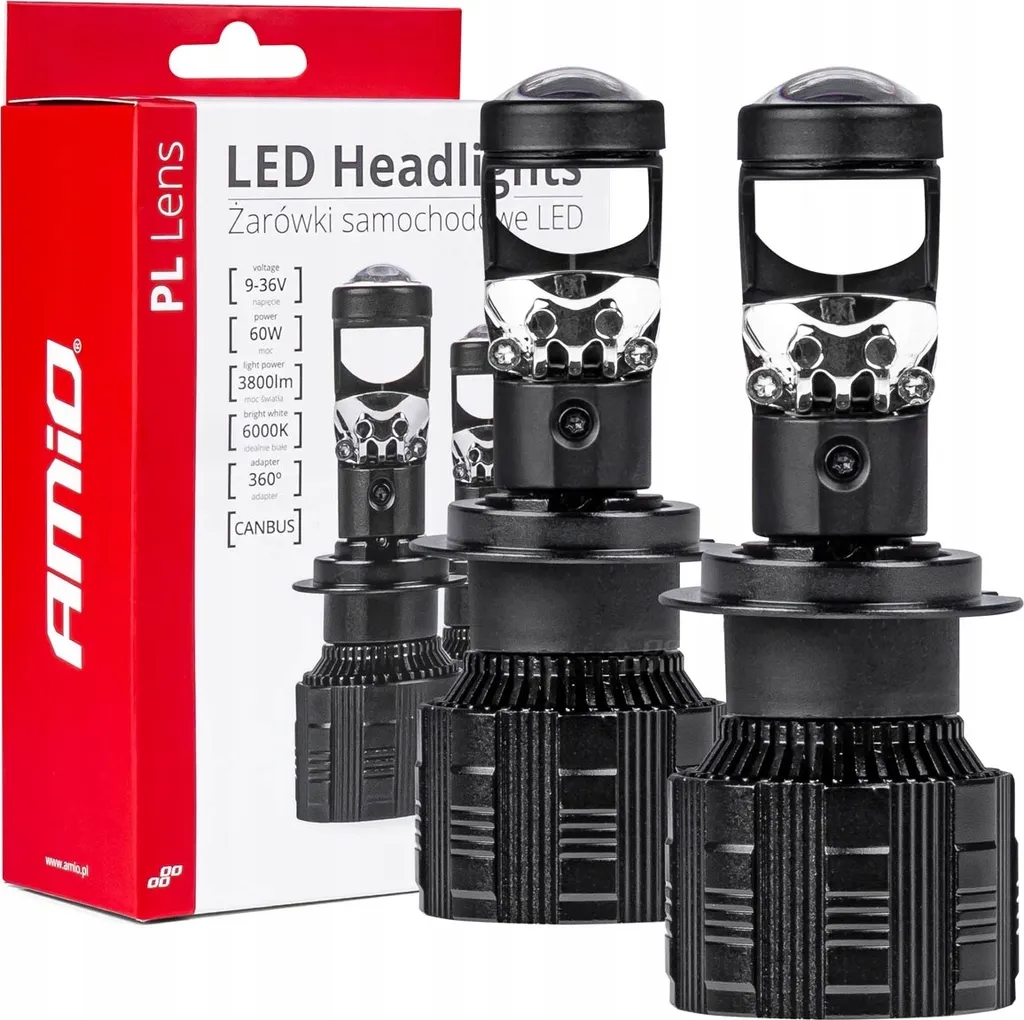 Kit Phares LED 6000K Blanc Froid Canbus H7/H18 à Lentille PL Lens