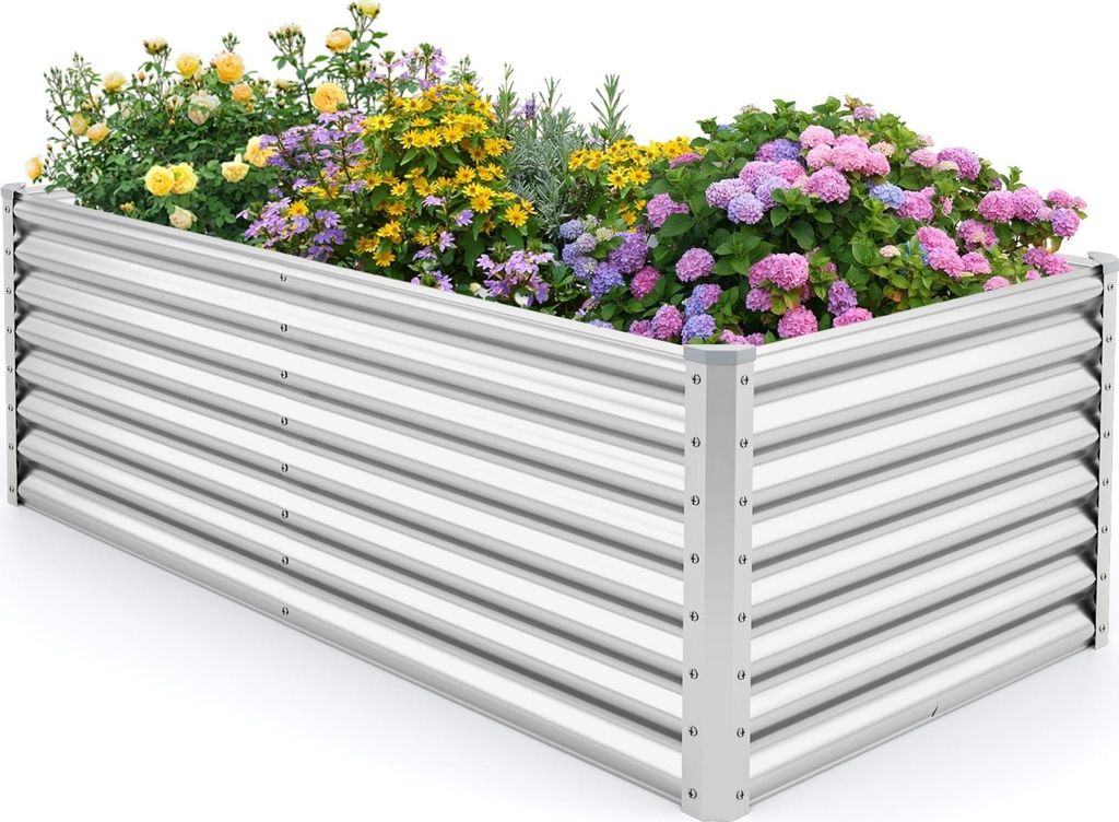 Hochbeet aus Metall, 180 x 95 x 60 cm, offener Boden