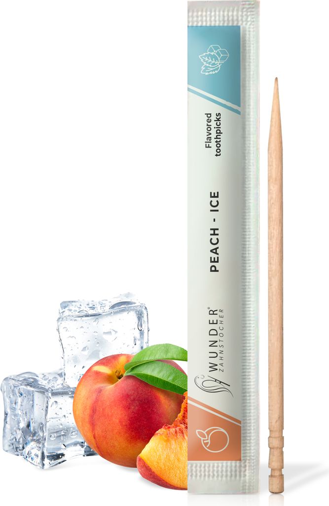Wunder Zahnstocher -Zahnstocher mit Geschmack 200er Set Pfirsich/Ice Einzeln Verpackt