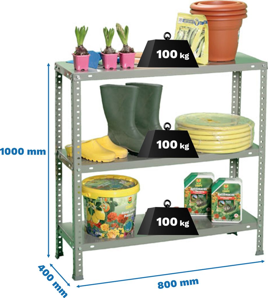 Metallregal COMFORT MINI 3/400 1000 GRAU