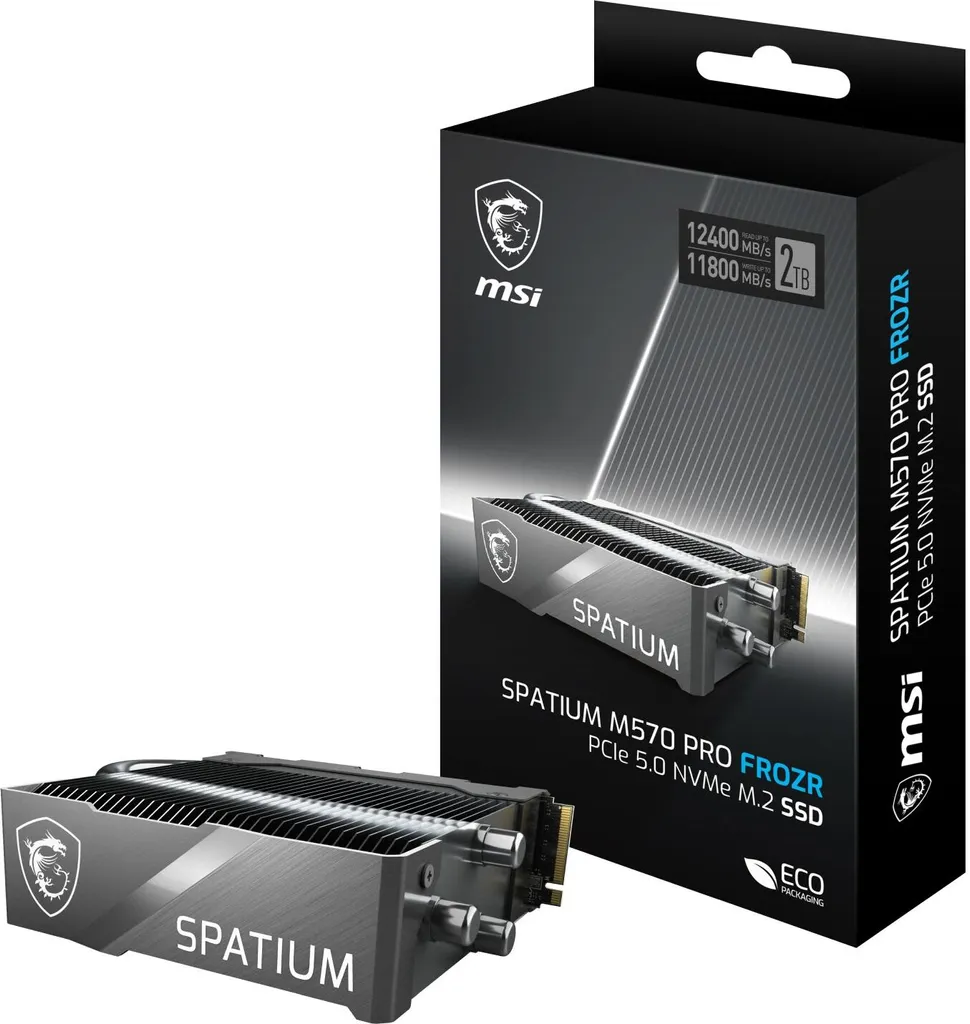 Disque SSD Interne MSI SPATIUM M570 PRO 2 To avec Dissipateur FROZR PCIe 5.0