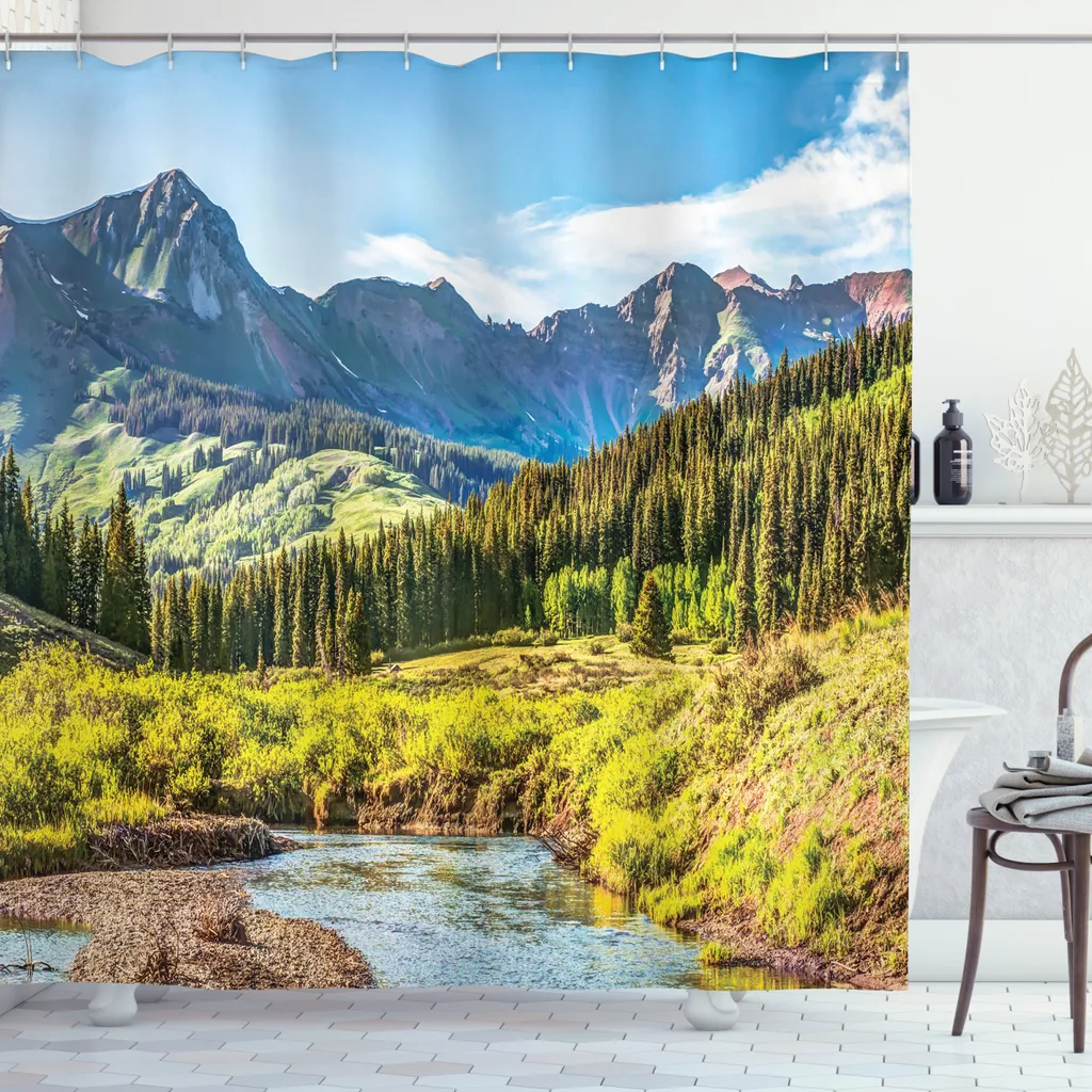 Tenda Doccia 175x240 ABAKUHAUS Paesaggio - Antimuffa Top