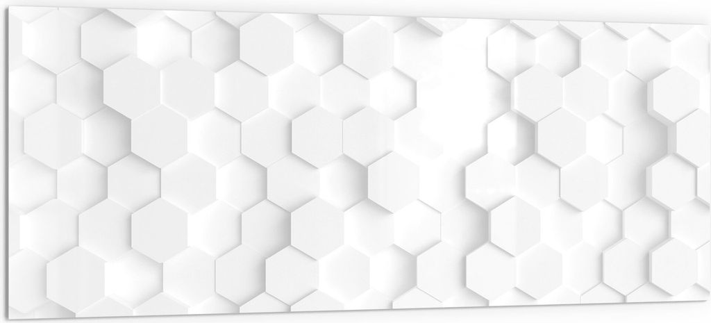 DEQORI Küchenrückwand Glas 125x50 cm '3D-Wabenmuster' Spritzschutz Bad Rückwand
